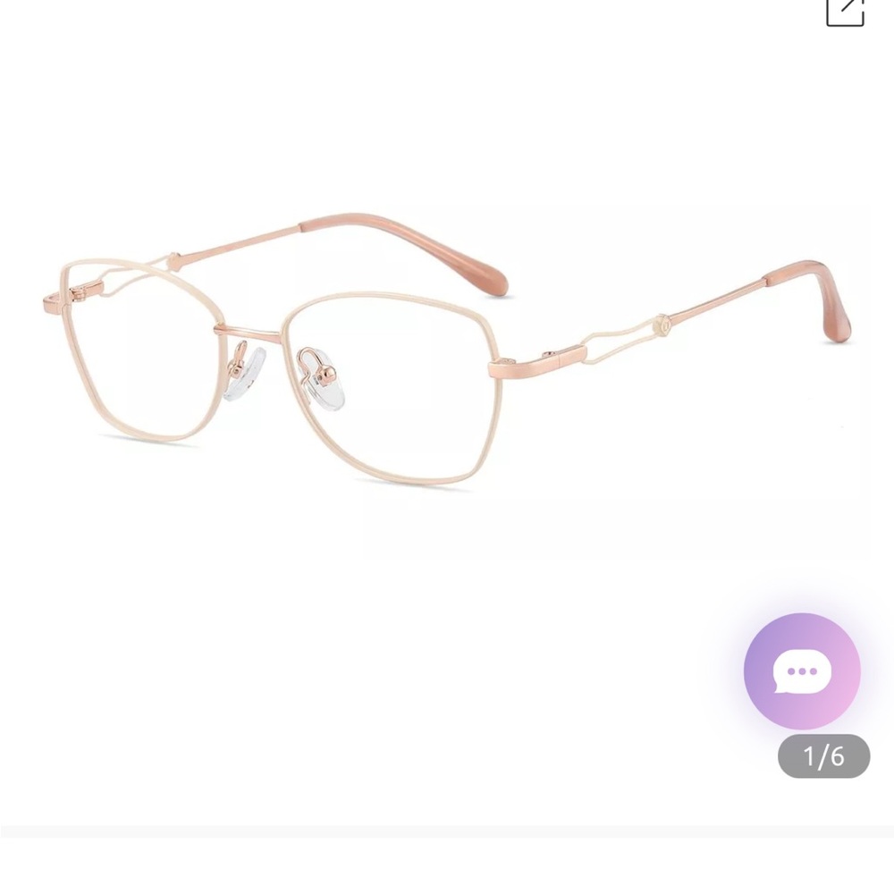 Ivory, Rose Gold fashion glasses new with case